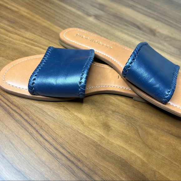 Jack Rogers Women's Blue Sofia Slide Sandals Women's Size 9M | Leather Upper - Picture 3 of 7